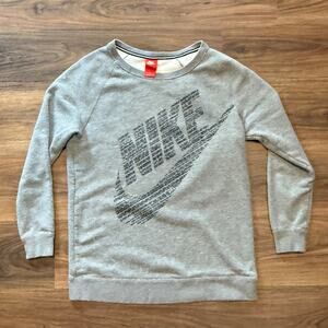 Nike Heather Gray Logo Sweatshirt Womens Small